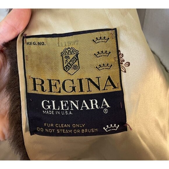 Regina Glenara Glenoit Brown Faux Fur Vintage Stole Vtg Chocolate Glam Mob Wife - Picture 5 of 7